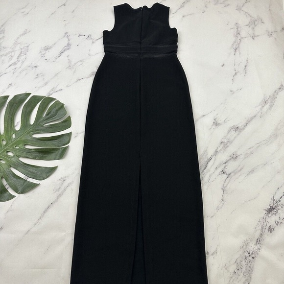Rampage Womens Vintage 90s Maxi Dress Gown Size S Black Mesh Trim Sheath - Picture 8 of 11